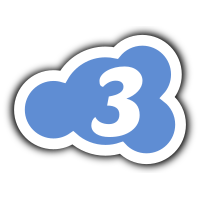 cloud logo icon 3 blue